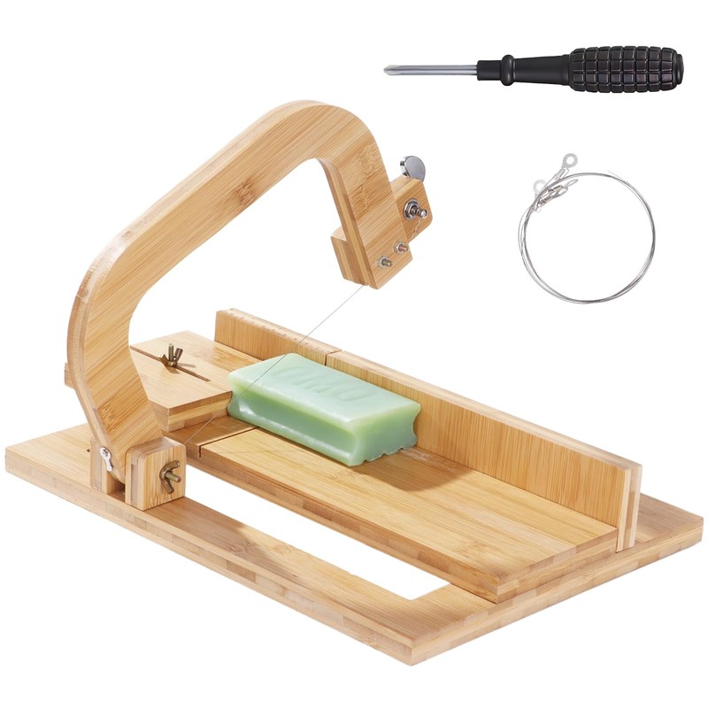 Wooden Soap Cutter, Handmade Soap Cutting Tool with Adjustable Wire