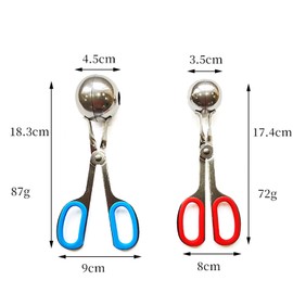 2PCs Meatball Maker Scoops, None-Stick Meatball Maker Scoop with High Quality Anti-Slip Handles and Stainless Steel 304 Meat Baller (Scoops Size 1.38“ & 1.8“)