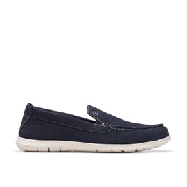 Clarks Men's Flexway Step Moccasin, Navy Suede, 7