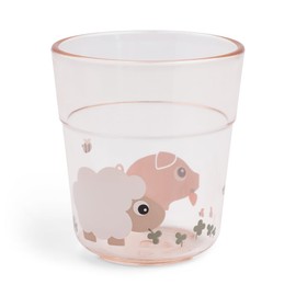 Done by Deer Glas L Tiny Farm Powder - Children's Drinking Cup (180 ml) - Plastic Cup Made of 100% Tritan in Food Grade and Dishwasher Safe - Transparent Children's Cup