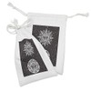 Lunarable Sun Fabric Pouch Set of 2, Grunge Image of
