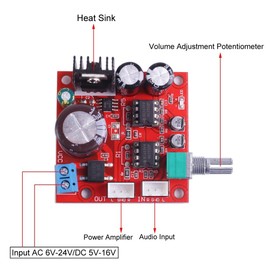 DONGKER NE5532 Preamp Board, Dual NE5532 Preamp Board, AC 5V-16V/DC 6V-24V Dual OP AMP Preamp Module Single Power Supply with Potentiometer
