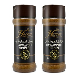 Harraz Hawawshi Spices Powder Ground Herbs Spice Natural Baharat Herb Seasoning Premium Cooking Egyptian Dried Herbal Egypt No Gmo Kosher Halal (2 Pack = 3.52 oz / 100 gm) حراز توابل حواوشى حلال