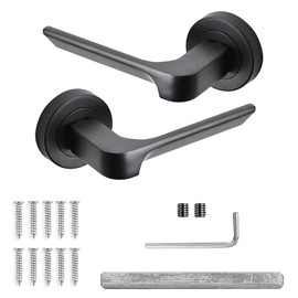 Decoranddecor Mirage Matt Black Internal Door Handles Lever On Rose