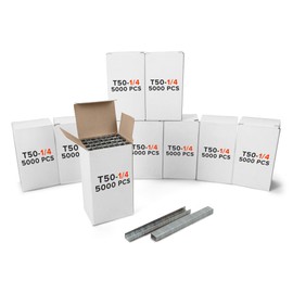 IDL Packaging Heavy Duty Staples for Hummer Tacker HT-9-11, 3/8" x 1/4" x 0.04" (10 Boxes, 50000 pcs) - Non-Rusting Stainless Steel & Zinc-Plated Steel Staples for Industrial Staplers