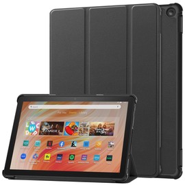 Kepuch Custer Case for Fire HD 10 2023, Smart PU Leather Protective Case Cover - Black