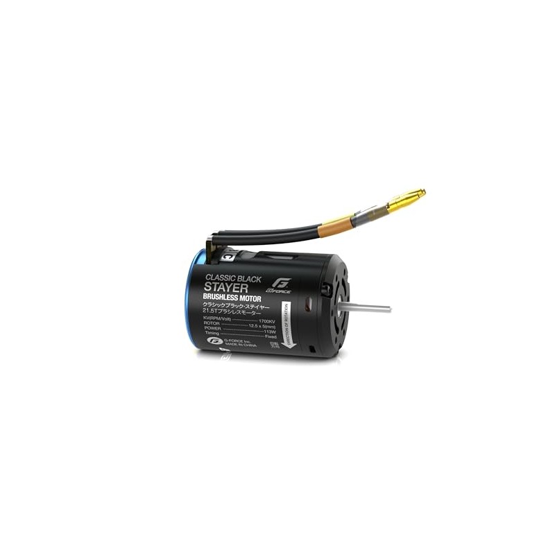 G-Force G0423 Classic Black Stayer Brushless Motor (21.5T), Genuine Japanese