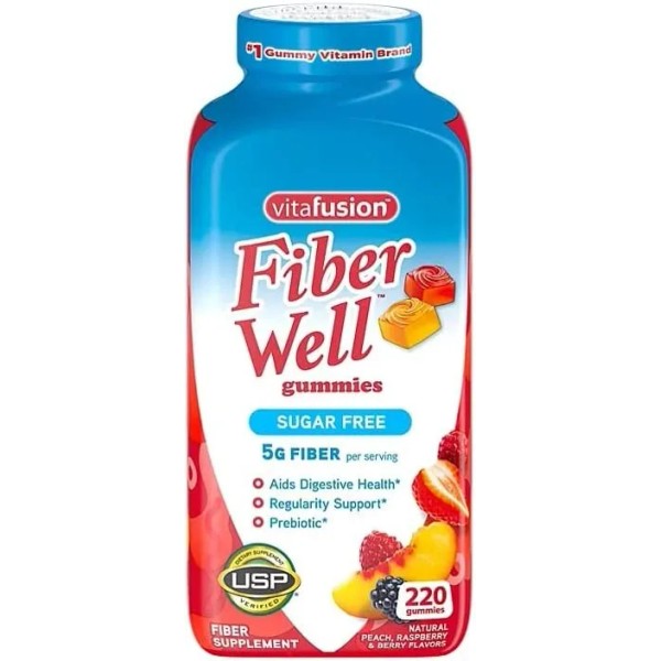 220gomitas Sin Azúcar 5g Fibra + Prebiótico Fiber-well Ee.uu Sabor