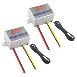 XINGYHENG 2 Pieces XH-W3001 DC 12V 120W 10A Microcomputer Digital Temperature Controller Digital Display Thermostat Control Switch and NTC 10K Thermistor Sensors Digital Temperature Probe (12)