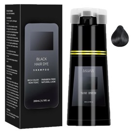 Hair Dye Shampoo 3 en 1 200ml Cobertura Canas Hombre Mujer Negro