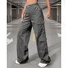 Women's High Waist Cargo Pants Flap Pocket Baggy Cargo Jeans