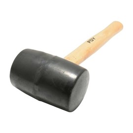 Foy 141881 Mazo con cabeza de hule negro con mango de madera de 13", 24 oz