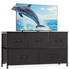 Sweetcrispy Dresser for Bedroom, TV Stand, 5-Drawer Fabric Storage Cabinet,