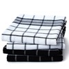 Encasa Checked Cotton Tea Towels Black Non-Terry Pack of 4,