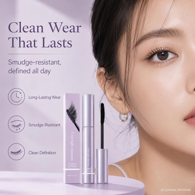 Curling Mascara with Curved Precision Brush, Lengthening & Lash Defining