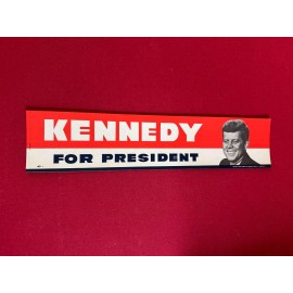 1960, John F. Kennedy, Large "Un-Used" Bumper Sticker (Scarce / Vintage)