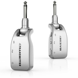 Wireless Guitar System 2.4 GHz with 6 Channels Rechargeable Lithium Battery Transmitter Receiver for Electric Guitar Bass Keyboard Piano