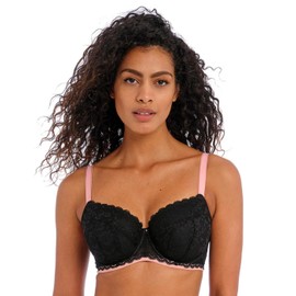 Freya Women's Offbeat Underwire Padded Half Cup Black, Black, 32DD