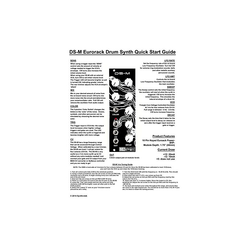 Synthrotek DS-M Analog Drum Synth Eurorack Module - PCB and