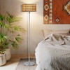 Netin 57" Coastal Bohemian Rattan Iron LED Floor Lamp with