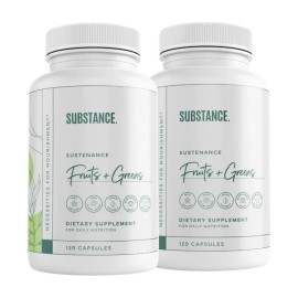Nutrition Formulators, Inc. Lot of 2 SUBSTANCE Nature's Sustenance Daily Greens & Fruits Supplement  120 X 2