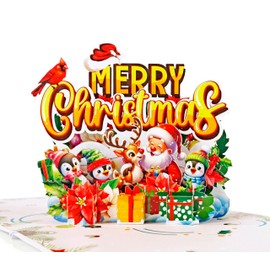 CUTPOPUP Merry Christmas - Christmas Cards 2024, Pop Up Card Christmas, 3D Christmas Cards with Envelope, Christmas Card for Wife, Husband, Daughter, Him (Merry Christmas) US8-CN305DE