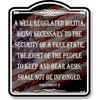 A Well Regulated Militia Second Amendment Flag BLACK Aluminum Composite