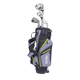 Tour Edge HL-J Junior Complete Golf Set with Bag (Left Hand, Graphite, 1 Putter, 2 Irons, 1 Hybrid, 1 Wood, 7-10 YRS) Green