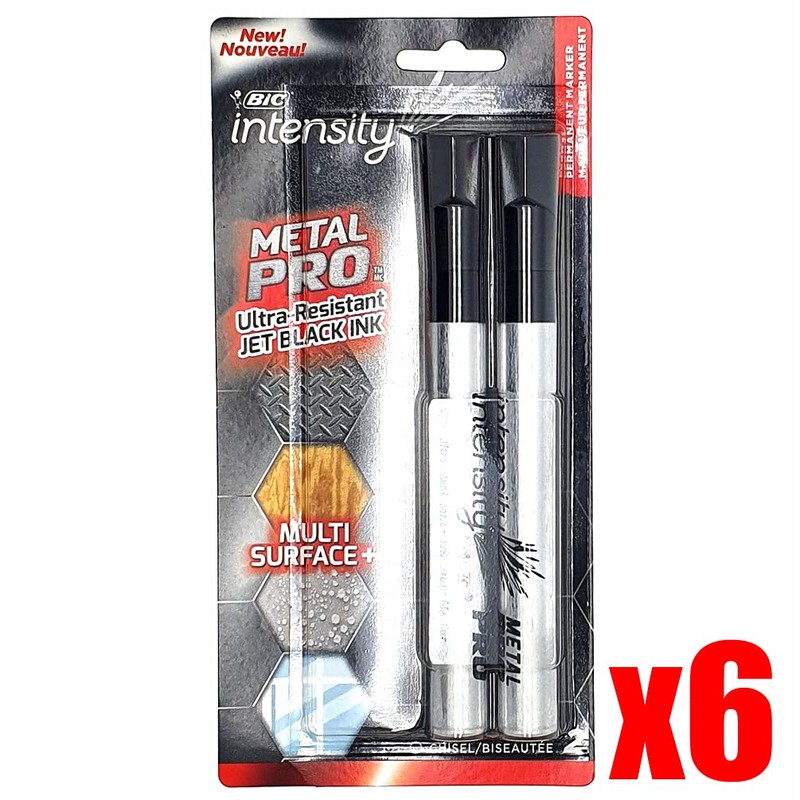 12 x BIC Intensity Metal Pro Permanent Markers Pens |