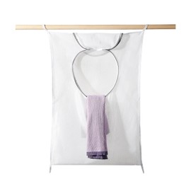Hanging Breathable Nylon Laundry Bag with Round Zipper Opening, Mesh Design, Durable Tear-Resistant Material, Space-Saving Storage Solution for Bathroom, Dorm, and Home Use