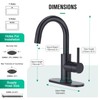 CREA Black Bathroom Faucet 1 Hole Single Handle Bar Sink