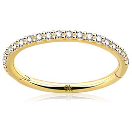 OUFER Helix Earrings 16G 9K Solid Gold Cartilage Earring Hoop Ring CZ Line Helix Earring Hoop Daith Rook Conch Piercing Earring Jewellery Nose Hoop Ring, 9K-GOLD