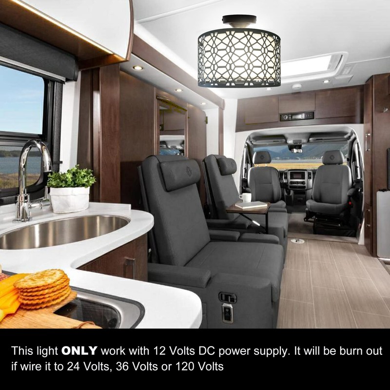 Facon 12V RV Pendant Light Fixtures - 11'' Interior Ceiling