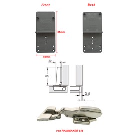 LOOTICH 95 Degree Corner Stop 35 mm Clip-On 3-Way Soft Close Hydraulic Hinge with Integrated Damper Cross Plates Pot Hinge Kitchen Cabinet Wardrobe Cabinet Door Furniture Pack of 2