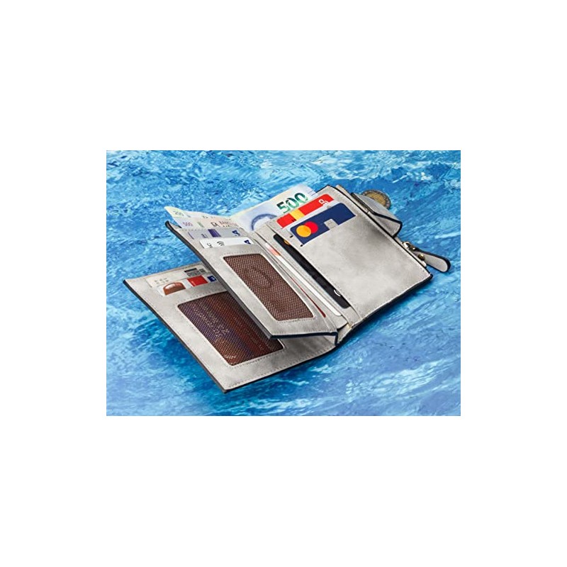 Cartera para Mujer Tipo Monedero N2347, Gris | Pequeña, Elegante,