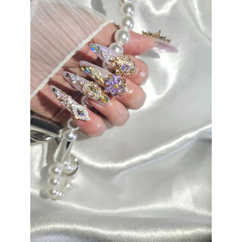❣️Yellow flower, purple flower, high quality handmade nail tip ✨