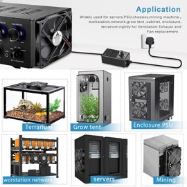 GDSTIME 12 V 120 mm Fan, 120 mm Case Fan with Speed Control, AC 220 V – 240 V Fan, 3000 rpm Dual Ball Bearing, 120 mm, Computer Fan, 114 CFM for Cabinet, Workstation, Server, Chassis