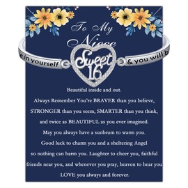 FUSTMW Sweet 16 Bracelet Happy 16th Birthday Gifts Sixteen Birthday Sweet 16 Jewelry Gifts for Girls Daughter Bracelet (Niece)