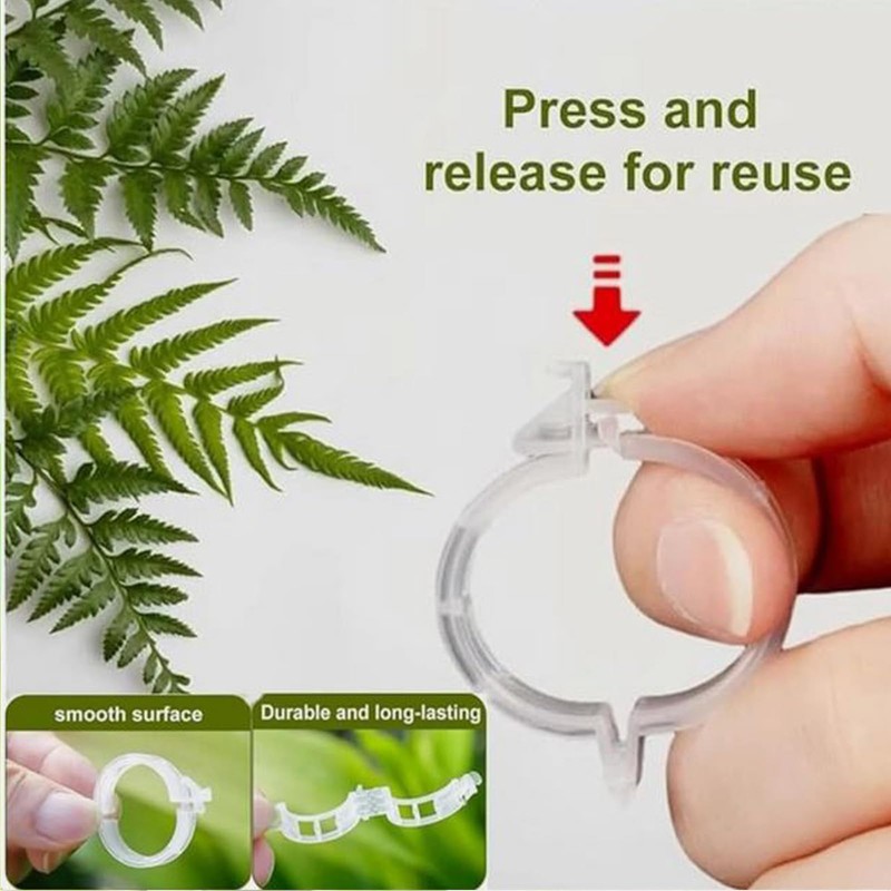 Tomato Clips, Plastic Trellis Clips Plant Support Clips, 100PCS Plant