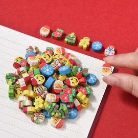 400PCS Mini Fun Erasers for Kids Bulk,Cute Assorted Novelty Pencil Erasers Desk Pets for Kids Party Favors School Student Prizes Gift (400Christmas)