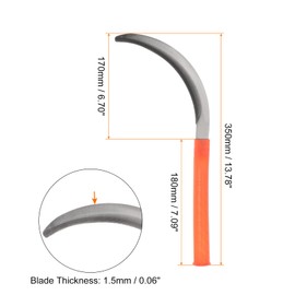 HARFINGTON 2pcs 6 Inch Brush Clearing Sickle with Forged Carbon Steel Serrated Blade and Red Plastic Handle, Billhook Machete Knife for Gardening, Camping, Land Management, Outdoor