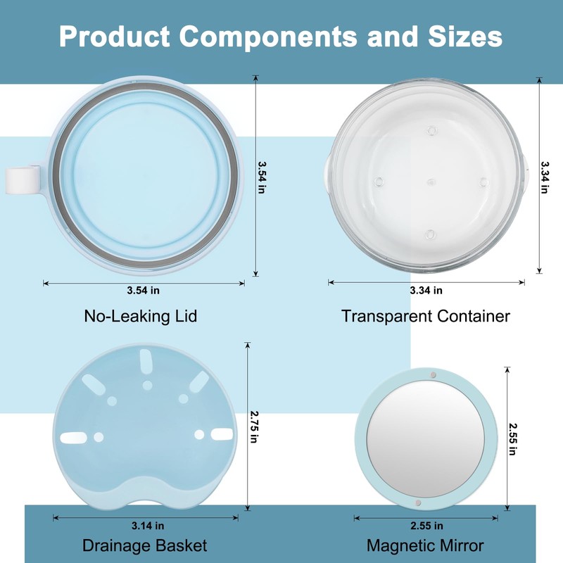 THSTOIC Denture Case & Cup, Travel Retainer Case with Mirror,