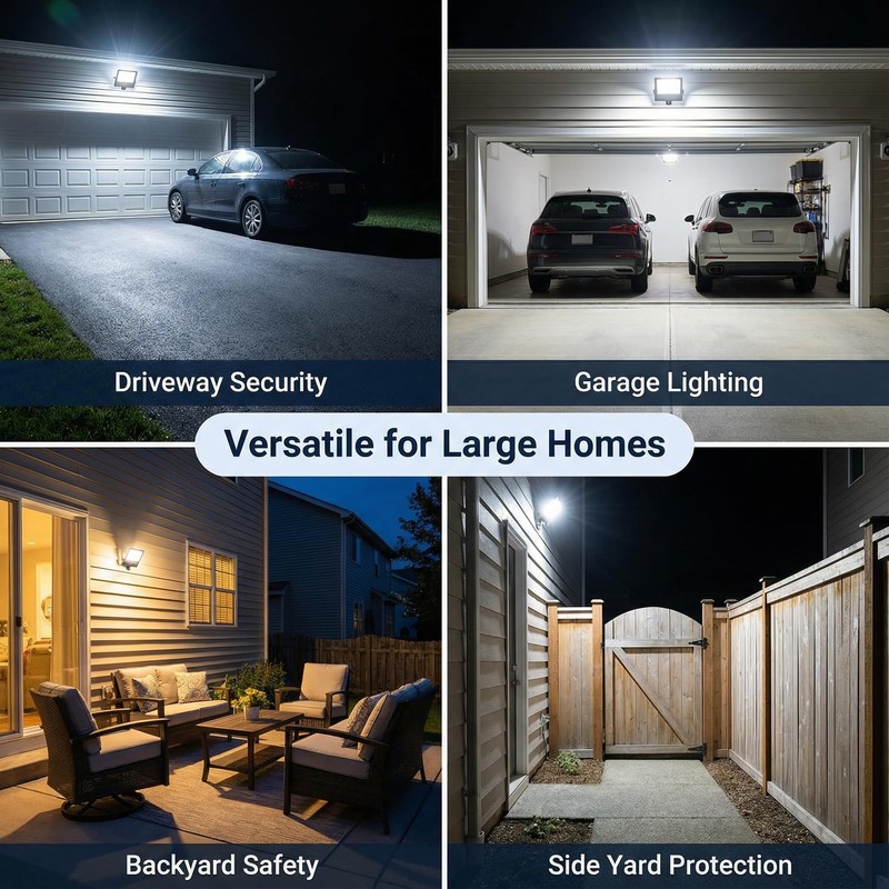 XXBSAZ 100W LED Flood Lights Outdoor, Plug-in & Hardwired Security