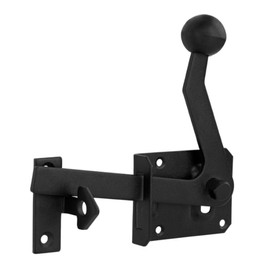 Gedotec Black Bolt Black Garden Gate Latch Steel 1 Piece Gate Lock with Latch Hook Length: 160 mm Door Lock Can be Used on Both Sides Door Closer for Screwing Door Lock