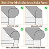 sourcing map 2Pcs Stretch Armrest Covers, Polyester Soft Couch Arm