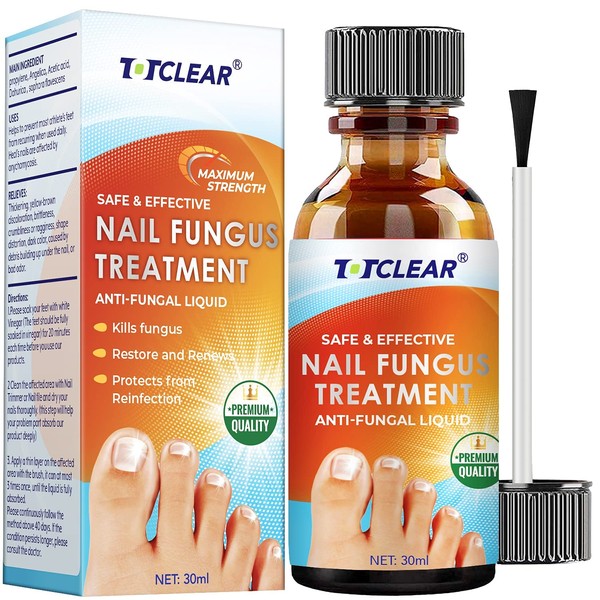 TOTCLEAR Nail Fungus Treatment For Toenail Extra Strength Nail Repair Solution Maximum Strength Hydrates Nail Repair Renew Damaged Discolored Foot & Toenails Athletes Foot