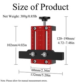 Cabinet Door Installation Positioner, Adjustable Cabinet Door Positioning Tool, Aluminum Alloy Cabinet Door Mount Locator Versatile Hardware Jig for Woodworking Most Cabinet Doors Red