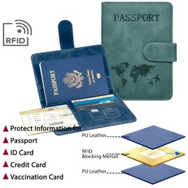 Passport Holder for Travel Essentials, 2 Pack Rfid Passport Cover for Women Men