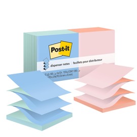 Post-it Pop-up Notes, 7,6 x 7,6 cm, 12 blocs, notas adhesivas favoritas # 1 de América, colores pastel surtidos, eliminación limpia, reciclable (R330-U-ALT)