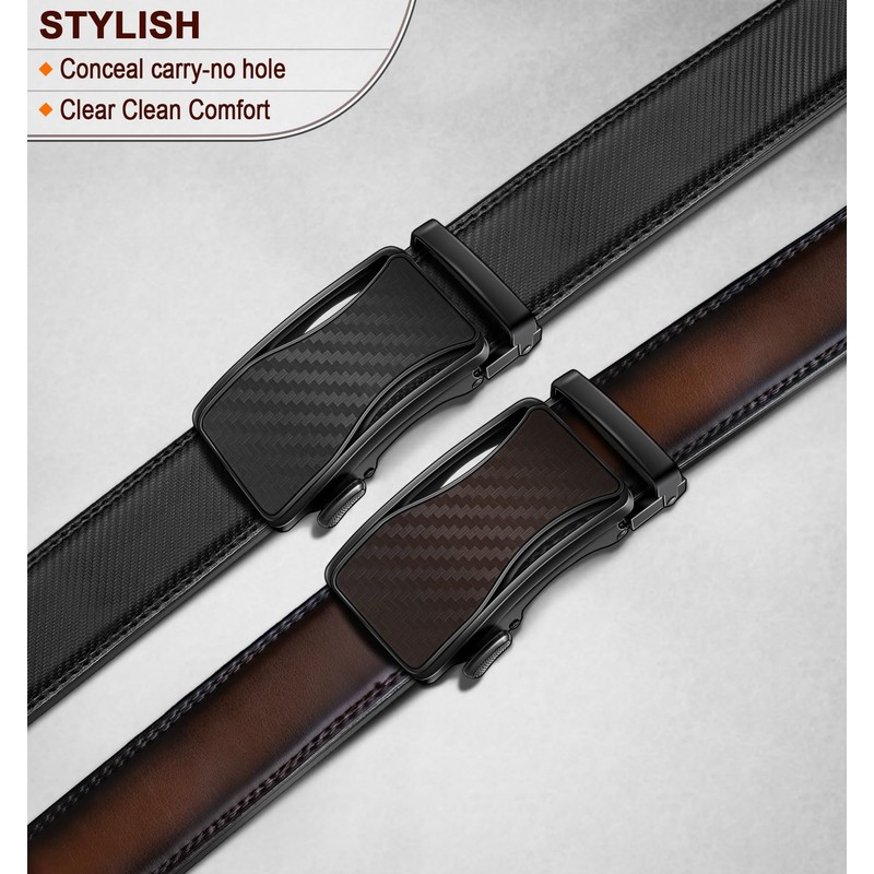KEMISANT Mens Ratchet Belt 2 Units,Sliding Belt For Gift Mens